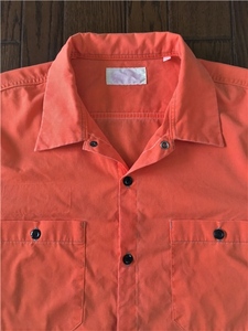 ハリウッドランチマーケット 囚人風 ワークシャツ オレンジ Ｍ プリズナー 作業着 ファティーグ ハリラン ＨＲＭ 日本製