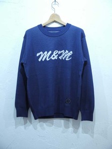 M&M×MASSES SWEATER BONE LOGO/NAVY/Ssize/新品未使用品/50%OFF