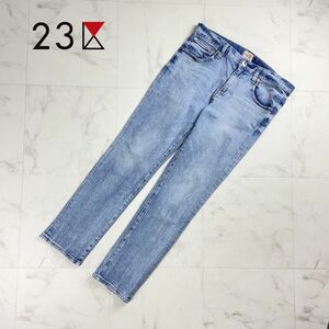 美品 23区denim オンワード樫山 エイジング加工 クロップドデニムパンツ ジーンズ ボトムス レディース ライトブルー サイズ38*QC35