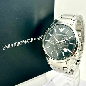 【箱付き/新品電池】EMPORIO ARMANI エンポリオアルマーニ クロノグラフ デイト メンズ 腕時計 AR-2434