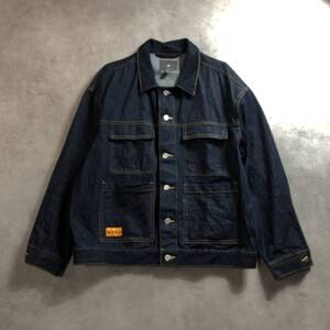 GQ1349◇H&M : WORKWEAR リラックスフィット デニムジャケット◇US-L◇ 濃紺 カバーオール