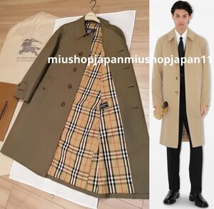 貴重希少●　 バーバリー BURBERRY ステンカラーコート ノバチェック Burberrys バーバリーズ トレンチコート　カーキ　光沢性　L XL