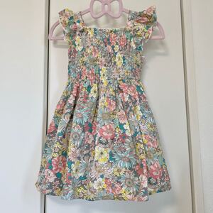 子供服　花柄ワンピース　女の子キッズベビー服　90サイズ　夏物　SHEIN　フリル　レトロな花柄がかわいい♪