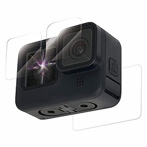 エレコム GoPro HERO11/10/9 Black ガラスフィルム セラミックコート 0.22mm 防指紋 光沢