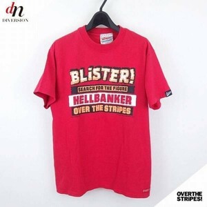 OVER THE STRiPES オーバーザストライプス コットン 半袖 BLISTER ロゴ プリント TEE Tシャツ カットソー RED M