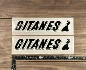 ★送料無料★Gitanes ジタン ロゴ ステッカー デカール 2枚セット ホワイト