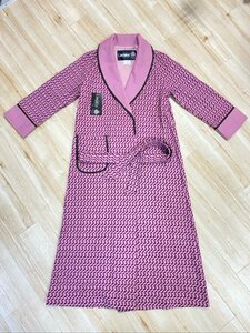 レトロ Lindaur DELUXE RoBe サーモンピンク Mサイズ NEW WOOL 100％ リンドール ローブ ホームウエア 長期保管品 ☆ちょこオク☆100