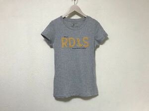 本物デニムアンドサプライDENIM&SUPPLYラルフローレンコットンワッペン刺繍ロゴ半袖TシャツレディースミリタリーアメカジサーフグレーM