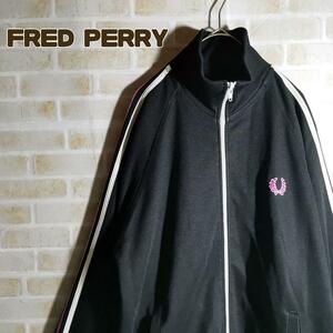 フレッドペリー FRED PERRY トラック ジャケット 黒 ピンク