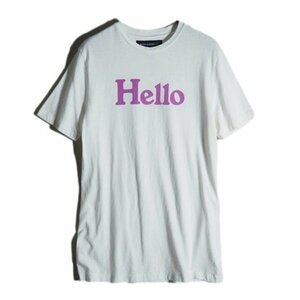 C1336f67　▼MADISONBLUE マディソンブルー▼　23SS 伊勢丹限定 HELLO CREW TEE コットン半袖 Tシャツ ホワイト ピンク 00/XS 白 春夏