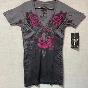 Rebel Saint by Affliction Double Shot 新品 Made in USA Sサイズ #tatoo #バイカー #hiphop #格闘技 #スケーター #ローライダー #f2k