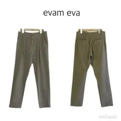 evam eva . コットンリネン タック テーパードパンツ