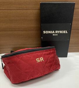 SONIA RYKIEL ソニアリキエル ♪ ウエストポーチ レッド 赤 ウエストバッグ キルティング ボディバッグ 箱付