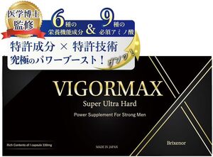 VIGORMAX 亜鉛 450mg アルギニン シトルリン マカ 【特許技術で膨らむ 膨化高麗人参ｘ6種の栄養機能成分】【21種の厳選ブースト成分ｘ9種の