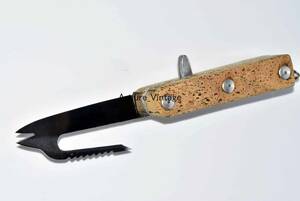 イタリア製　vintage fishing knife 非常に珍しい形　コルクボデイ　１１６７９－工房