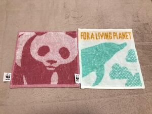 新品 WWF 世界自然保護基金 オリジナル パンダ イルカ ハンドタオル オーガニックコットン100％ 2枚セット