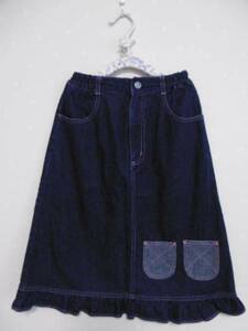 ● MINI-K ● 可愛いデニムスカート ☆140㎝☆紺