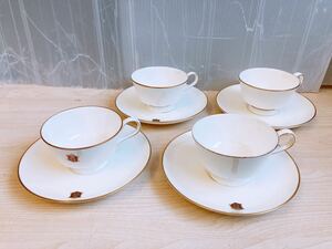 ★NARUMI カップ&ソーサー 4客セット★ナルミ BONE CHINA 洋食器4客 ボーンチャイナ 陶器 中古品