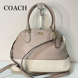 ■美品■ COACH コーチ レザー 2wayショルダーバッグ グレー