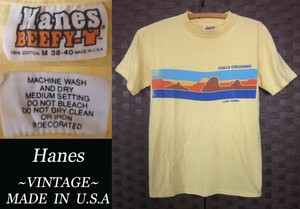 80s ビンテージ HANES ヘインズ BEEFYオレンジタグ USAアメリカ製 シングルステッチ VINTAGE マッコイズ champion ウエアハウス model