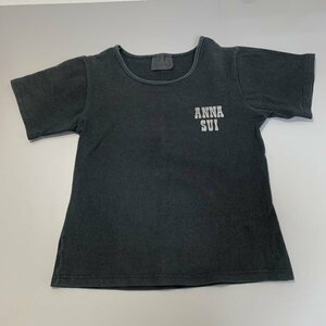 １円〜　ANNA SUI　アナスイ　Tシャツ　半袖　黒　プリント　C2325