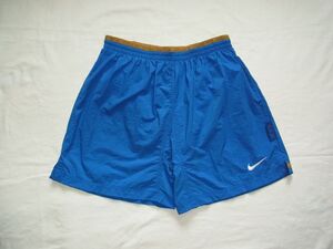 ☆美品・未着用☆ 90s ビンテージ NIKE PREMIER ナイキ プレミア ナイロン ショーツ sizeL ブルー ☆USA古着 デッドストック オールド 80s