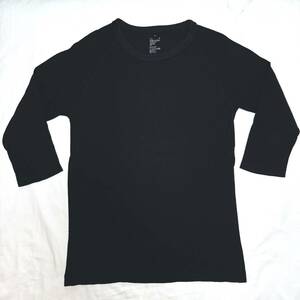 MUJI ラグランスリーブ ７分袖 Tシャツ / L ブラック 無印良品 古着 vintage ヴィンテージ