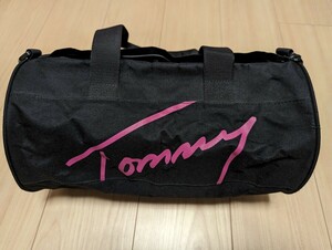 TOMMY トミー ショルダーバック　ドラムバック　バッグ ブラック 2way　かばん　黒　トミーヒルフィガー トートバッグ ボストンバッグ