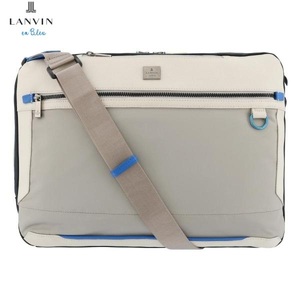 LANVIN en Bleu ランバンオンブルー 定価3,4万 3WAY ビジネスバッグ ショルダー付 ブリーフケース 多機能 グレー ※他にも出品中♪ LA15026