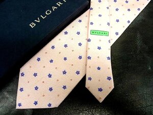 ♪vr0456♪良品♪【BVLGARI】ブルガリ【ハート 花 小花 柄】「最高級セッテピエゲ」ネクタイ