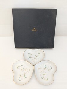 f2542/【未使用品保管品】MIKIMOTO Internatiomal ミキモト ハート型プレート 3枚セット 現状品