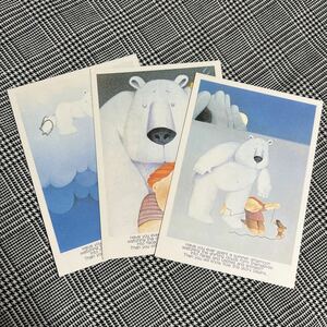 【送料込】絵本くものくまさん　A BEAR IN THE AIR　ポストカード　はがき　3枚セット