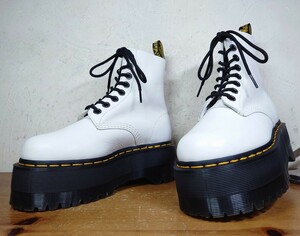 【試し履き程度/極美品】Dr.Martens/ドクターマーチン 1460 PASCAL MAX 厚底 8ホールブーツ UK 24cm相応 ホワイト 白/クレイジーボム