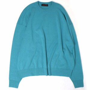 23AW CABaN コットンカシミヤ クルーネックプルオーバー 定価39,600円 sizeL ターコイズブルー 59-02-34-02001 キャバン ユニセックス