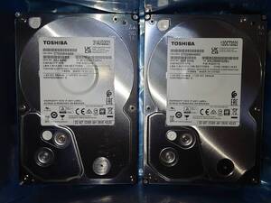 4TB×2台 TOSHIBA 静音 低発熱 AVコマンド SATA HDD DT02ABA400V 21・309時間 東芝 動作良好 ゆうパック/ヤマト宅急便(EASY)可 合計8TB #4