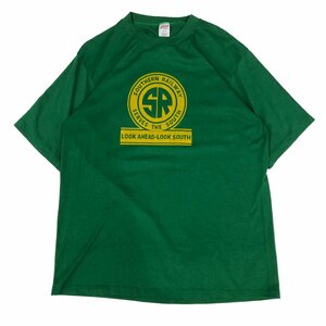 【XL】USA 古着 USA製 JERZEES ジャージーズ SOUTHERN RAIL WAY プリント Tシャツ 半袖 クルーネック グリーン