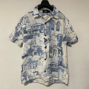 美品 23 ss RRL キャンプ シャツ M オープンカラー アロハ aloha shirt ハワイアン double RL 国内正規品 ラルフローレン リネン麻加工