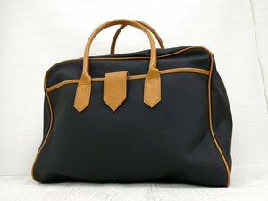 ◆超美品◆YSL Yves Saint-Laurent イヴ・サンローラン◆メンズ◆PVC カーフ レザー 本革◆ボストン バッグ◆ブラック キャメル◆A5746