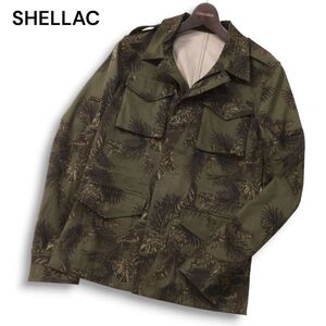 美品★ SHELLAC シェラック 通年 オリジナル アロハ柄★ ストレッチ M-65 ミリタリー フィールド ジャケット Sz.46　メンズ　I4T03332_A#O