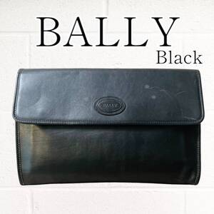 【良品】BALLY(バリー)ビジネスバッグ クラッチバッグ セカンドバッグ A4収納可 黒 ブラック 革