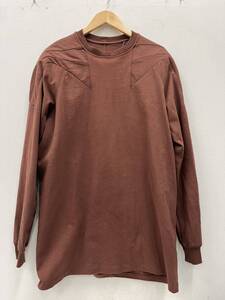 ①Rick Owens 長袖Tシャツ S コットン bread 無地 RU21S6278-BA