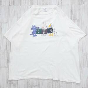 古着 90s アート系 アニマルX線 Tシャツ ホワイト USA製 シングルステッチ ホワイト