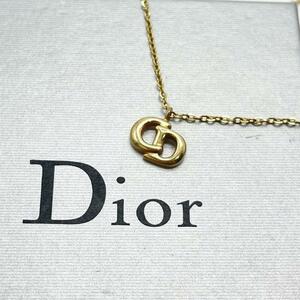 極美品 クリスチャンディオール　Christian Dior ネックレス　アクセサリー　CDロゴ　文字 ラインストーン　Dior 刻印　ゴールド　金色
