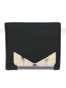 FENDI◆2つ折り財布/レザー/BLK/メンズ/7M0169-A3D0