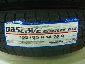 【送料無料】アウトレット 冬タイヤTOYO GARIT GIZ 155/65R14 23年製3本22年製1本の４本セット税込￥18,800-