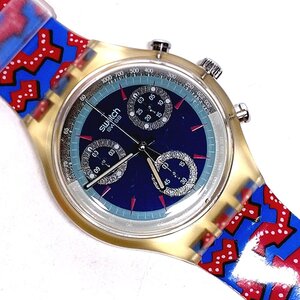 【侍】Swatch スウォッチ ワイルドカード 90’s ヴィンテージ クロノグラフ 腕時計 オリジナルケース付 デットストック 20=378