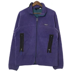 90年代 USA製 patagonia パタゴニア Retro-X レトロX フリースジャケット 初期型 アウトドア パープル (メンズ L) 中古 古着 A3046