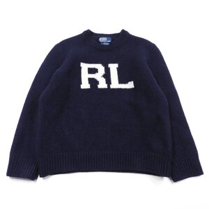 POLO RALPH LAUREN ポロ ラルフローレン ウール セーター ネイビー RL Size L #29162 アメカジ カジュアル ニット