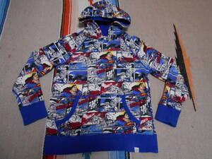 １９７０S SUPERMAN スーパーマン総柄 外縫いラグラン スウェット パーカー アメコミ アメカジGAP VINTAGE SWEATS ANTIQUES SKATEBOARD BMX