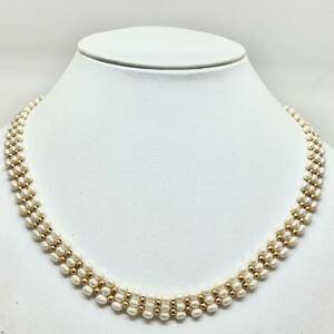 「淡水パールネックレス」j 約22.4g 真珠 pearl Pearl necklace jewelry silver CE0/DA0